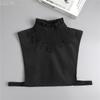Women's Solid Colour Black White Vertical Small Flip Collar Versatile Shirt Jumper Jumper Fashion Lace False Collar Four Seasons