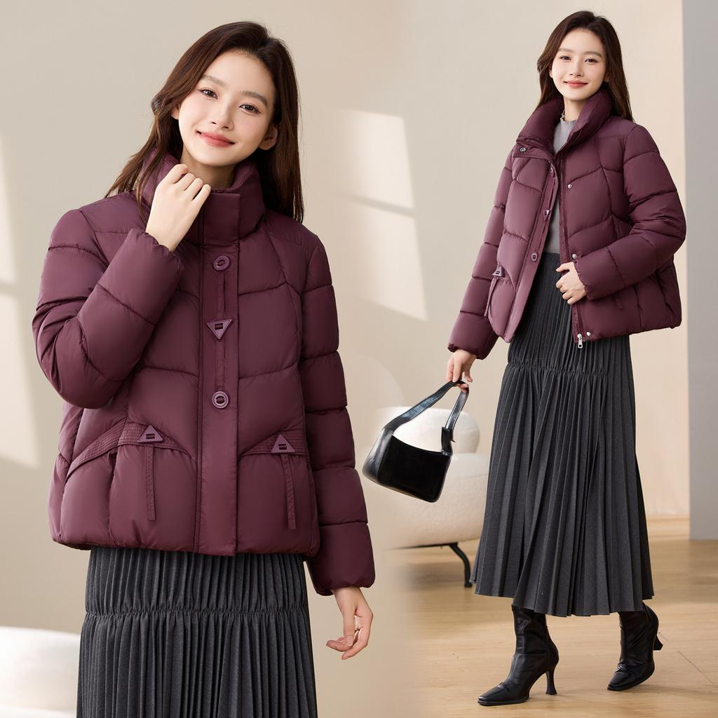 Cotton Jacket, Fashionable Stand Collar Cotton Jacket for Women, Short New Winter Small Bread Jacket Thick Jacket