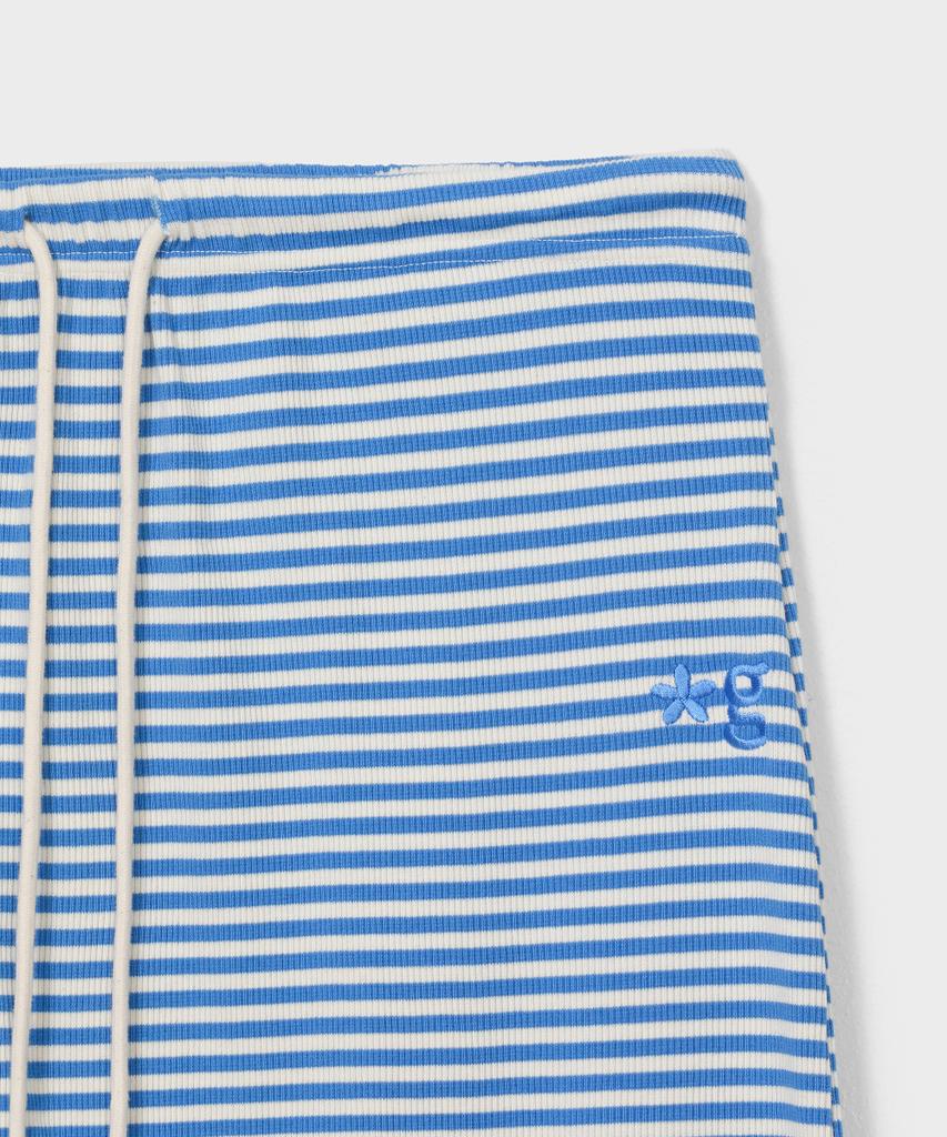 Geulleondeun Stripe Logo Skirt (Blue)