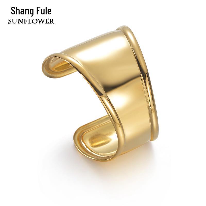 

Geometric Irregular Bangle: European-American Retro Style Stainless Steel Jewelry