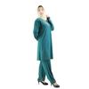 Traditional Muslim Women's Prayer Dress with Crystal Embellishments - Long Cotton Robe