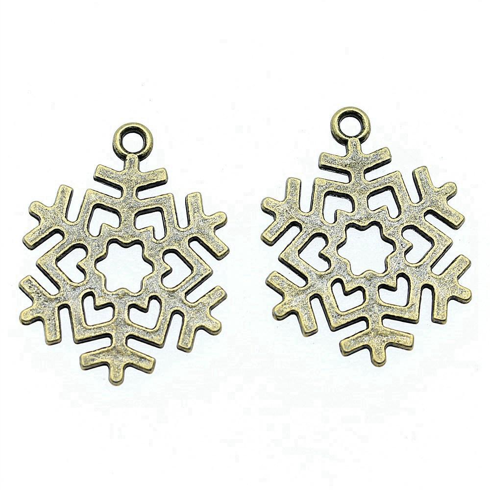 Snowmen Charms Snowflake Pendants For Winter Christmas Themed Jewelry