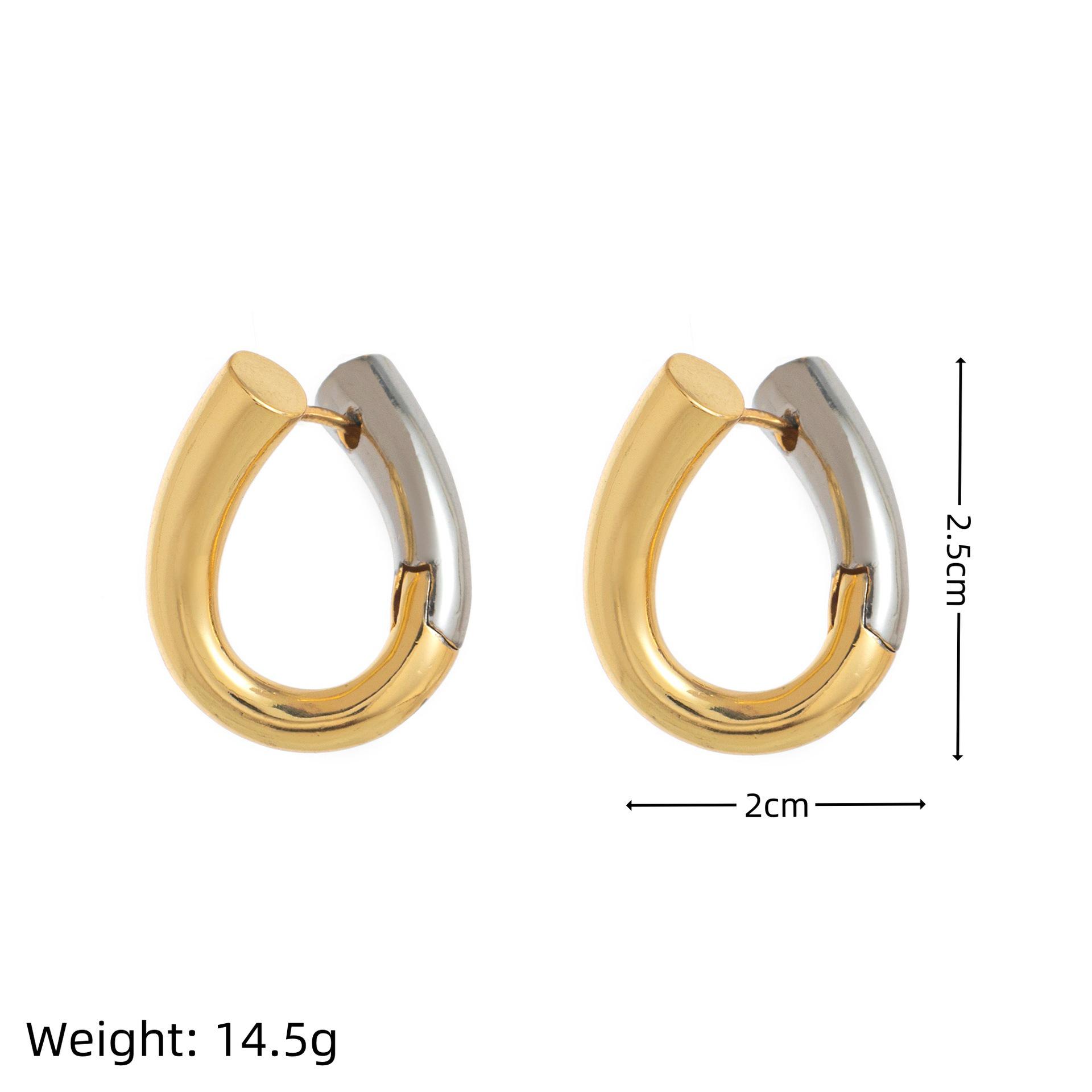 18k Gold-Plated Spiral Cross Stud Earrings - French Retro Style, Color Retention, Stainless Steel.