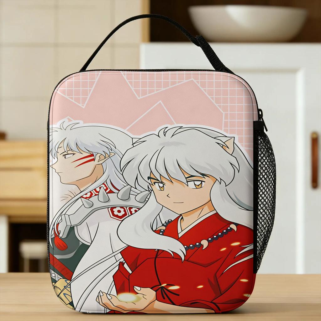 Inuyasha Kagome Higurashi Lunch Bag School Lunch Box For Child Aesthetic Graphic Thermal Lunch Bags Oxford Portable Cooler Bag