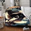 1 Stück Kraniche Wolken Leichte Flanelldecke, Bequeme und Warme Decke, für Büro und Camping Schlafsofa, Wohnzimmer061
