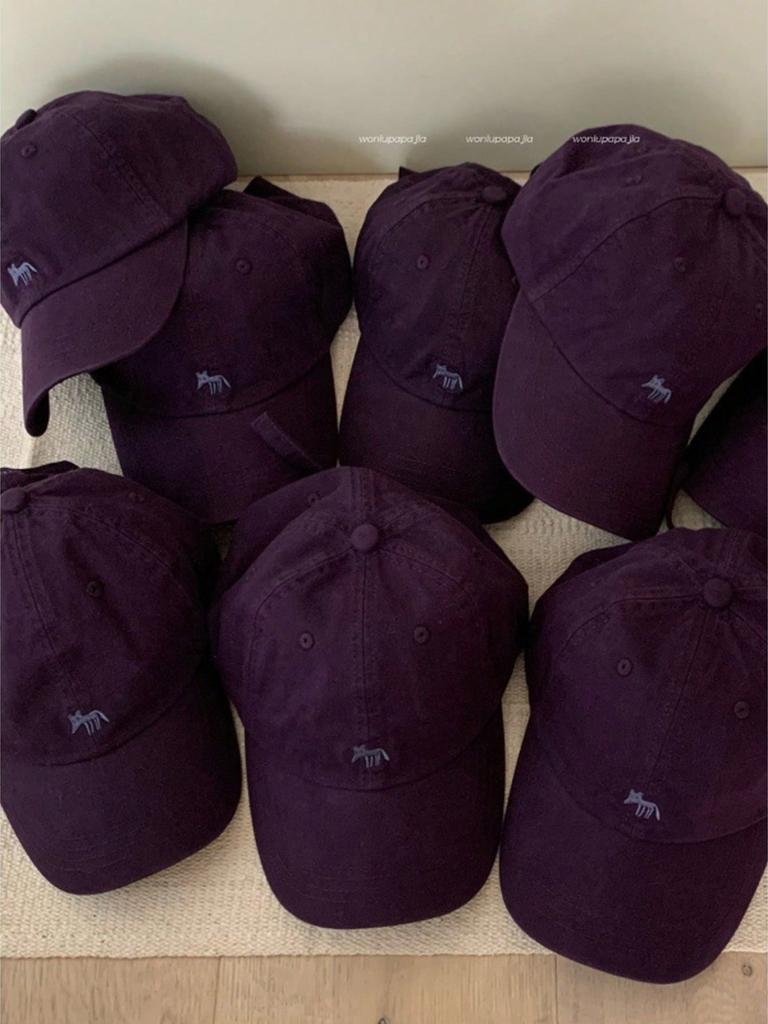 Soft Cotton Purple Baseball Cap with Cute Dog Embroidery, Adjustable Vintage Washed Dad Hat, Trendy Summer Sun Hat for Women Men