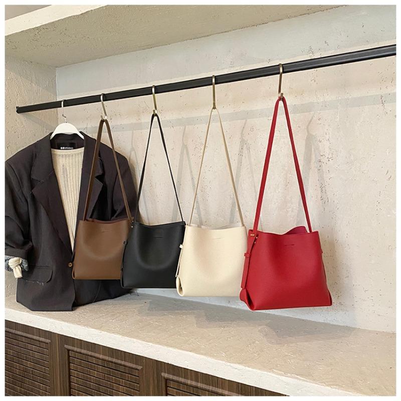 Pu Solid Sewing Shoulder Bags Large Capacity 2026  Women's Bags Simple Fashi Versatile Soft Designer Tote Bag
