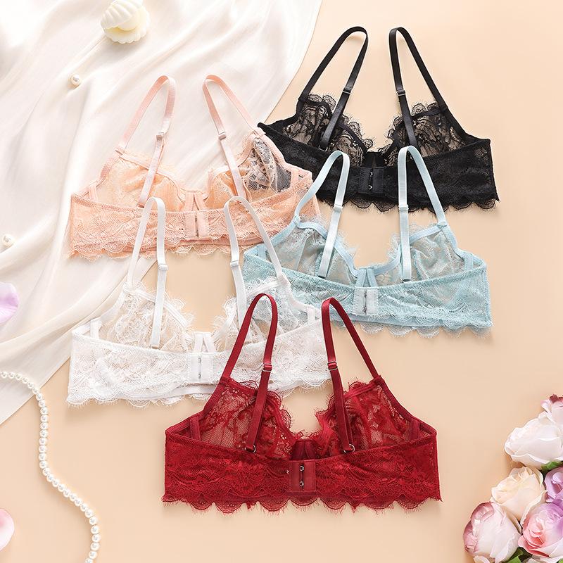 Lenjerie intimă sexy din dantelă pentru femei, sutien push-up cu balene, cupe BC