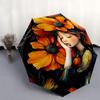 1 Stück Flower Fantasy Automatischer Öffnungs-/Schließschirm mit faltbarem Design, Ideal für Fans, Reisende, den täglichen Gebrauch und festliche Geschenke!C062