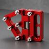 Metal-Pin Motorcycle Brake Toe Tip with Pivoting Spring Hinge, Aluminum Body, and an Elongated Slotted Attachment Section