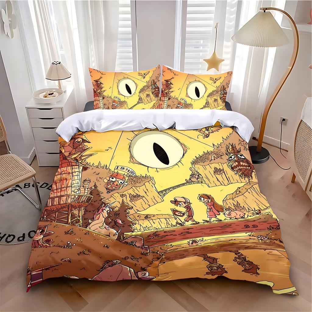 Bettbezug Kissenbezug Bettwäsche Set Spiel G-Gravities F-Falls Erwachsener Junge Mädchen Schlafzimmer Dekoration Kinder Einzel Doppel Große Größe