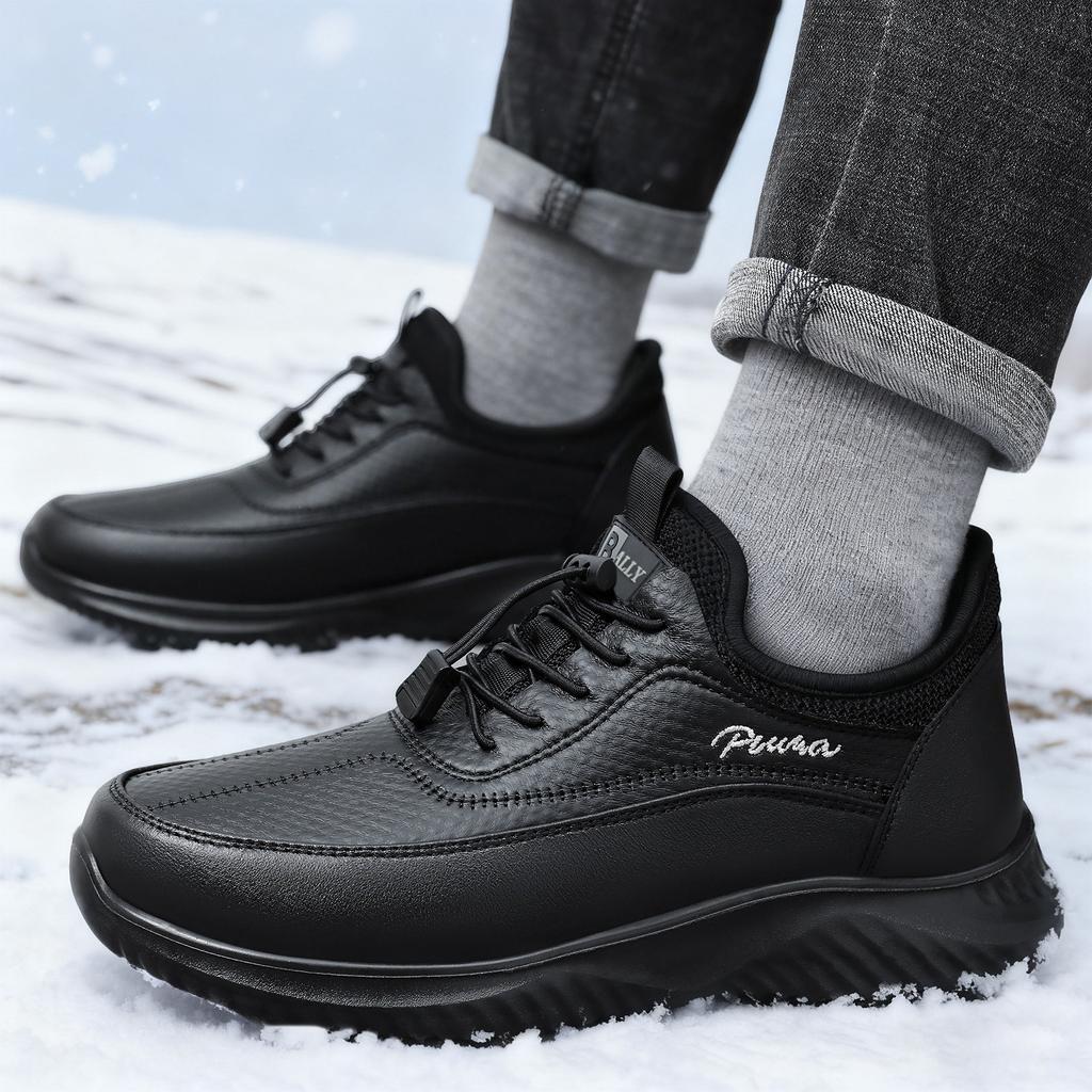 Cotton Shoes Men's Winter Velvet Thickened Warm Cotton Shoes Men's Non-slip Waterproof Dad Shoes Middle-aged and Elderly Casual Shoes