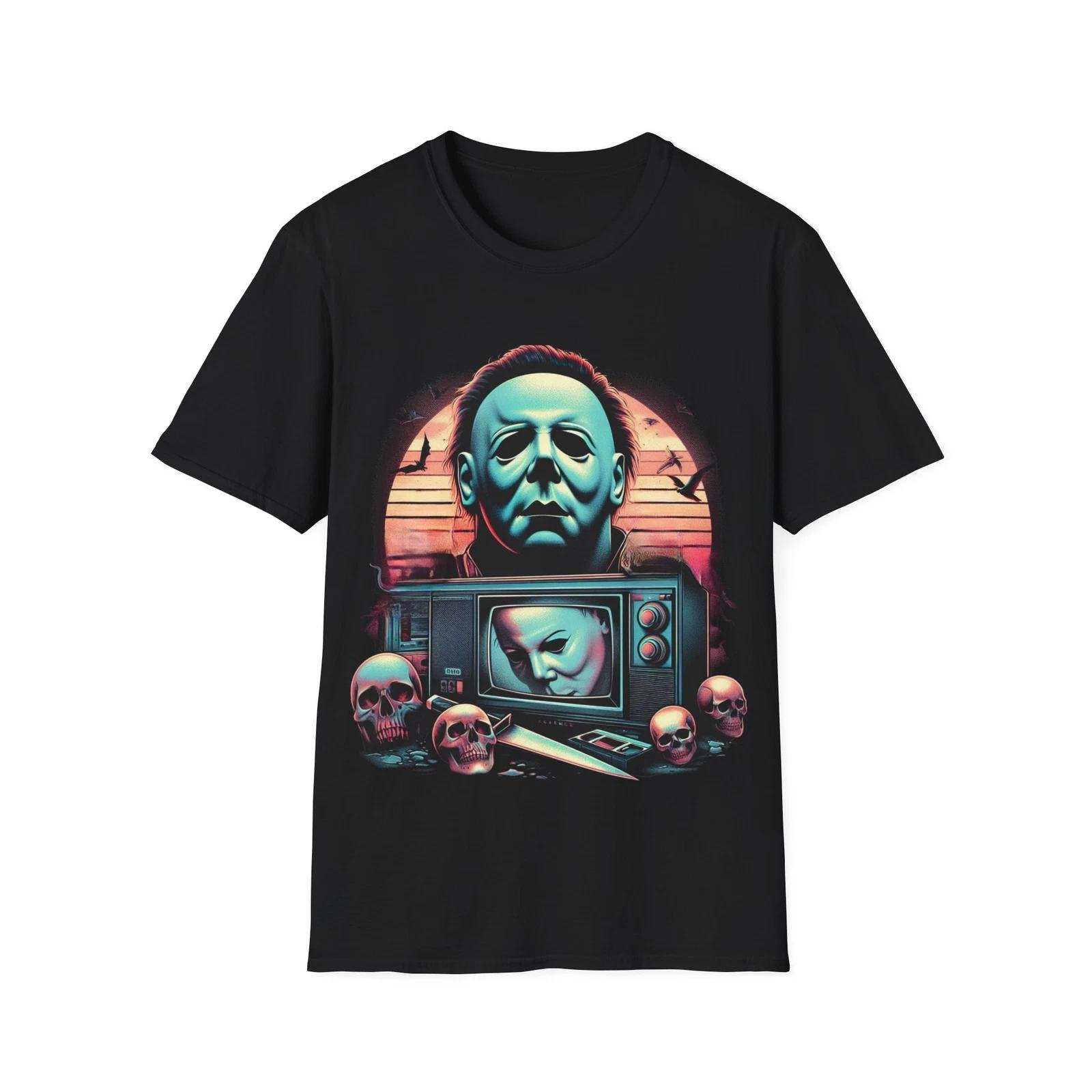 Retro Future Halloween Michael Myers T-Shirt: A Spooky Fusion of Past and Future L