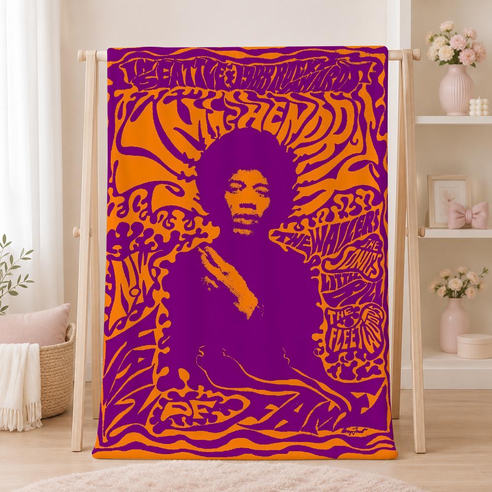 Classic Musician J-Jimi HendrixS Throw Summer Flannel Throw Blanket Soft Antistatic Washable KidFriendly Couch Bed