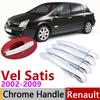 For Renault Vel Satis 2002~2009 Chrome Door Handle Cover Car Accessories Stickers Trim Set 2003 2004 2005 2006 2007 2008