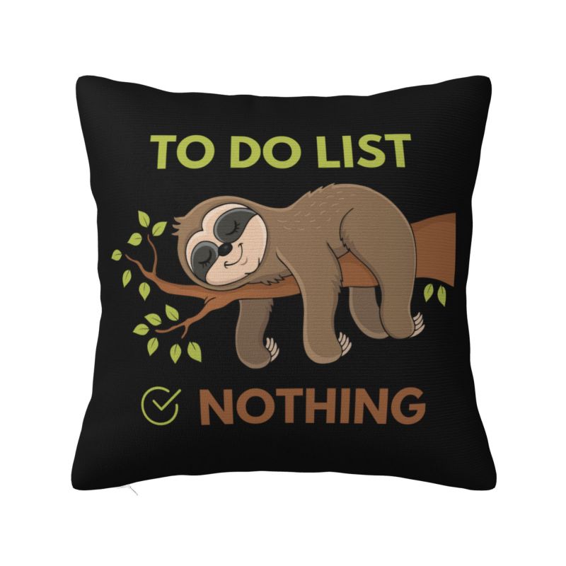 Luxury Not Fast Not Furious Cute Sloth Cushion Covers Xcm Velvet Throw Pillow Case for Car Square Pillowcase Home Decor