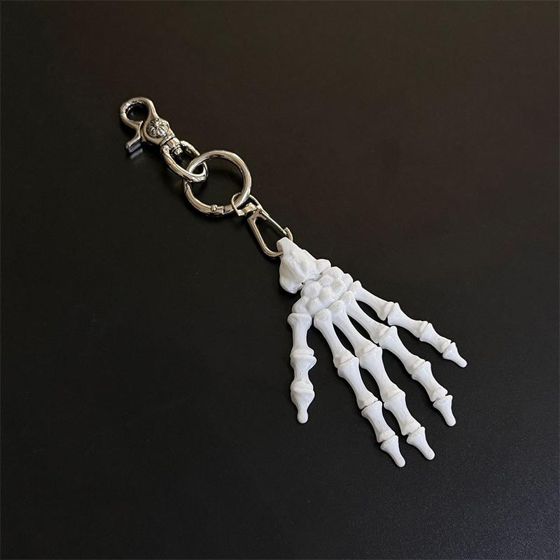 Dunkles Punk Totenkopf Hand Rock Schlüsselanhänger Anhänger Trendiger Nischen Taschenanhänger Subkultur Metall Schlüsselanhänger Taschenanhänger Geschenk