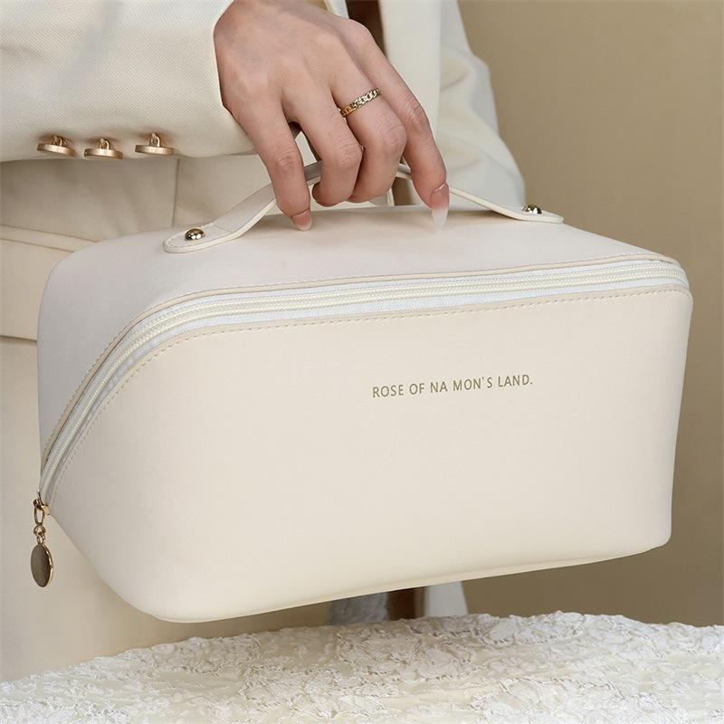 Portable Large Capacity PU Portable Toiletry Bag Travel Storage Bag Organ Pillow Makeup Bag