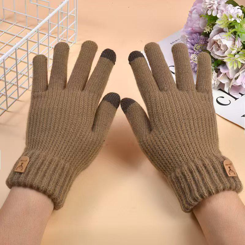 2024 Men s Thick Warm Knit Wool Touchscreen Gloves for Cycling One Size