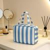 Large Capacity Striped Toiletry Storage Bag Multi Compartment Cosmetic Pouch  Weekend Getaway