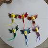 6Pcs Artificial Feather Colorful Hummingbird Painting Birds Figure Simulation Bird Statue  Home