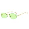 Frameless Oval Sunglasses with Zircon UV Resistant Cool Luxury Brand Design for Women and Men Fashion Trend