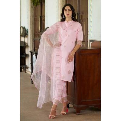 Set Indian Designer Kurta Pant Dupatta Amestec de Mătase Femei Ținută de Petrecere Tunică Kurti SC-2122