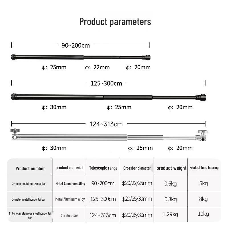 3m Stainless Steel Telescopic Background Stand with Silver Magic Legs and Thickened Crossbar for Photography