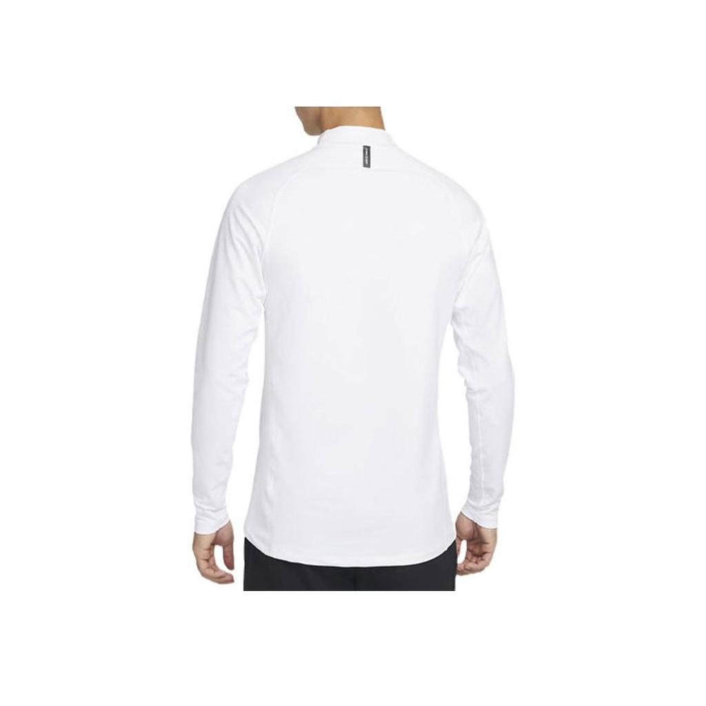 Nike Pro Logo Embroidered Solid Color Long Sleeve Fitness Shirt Men Tops White DQ6608-100