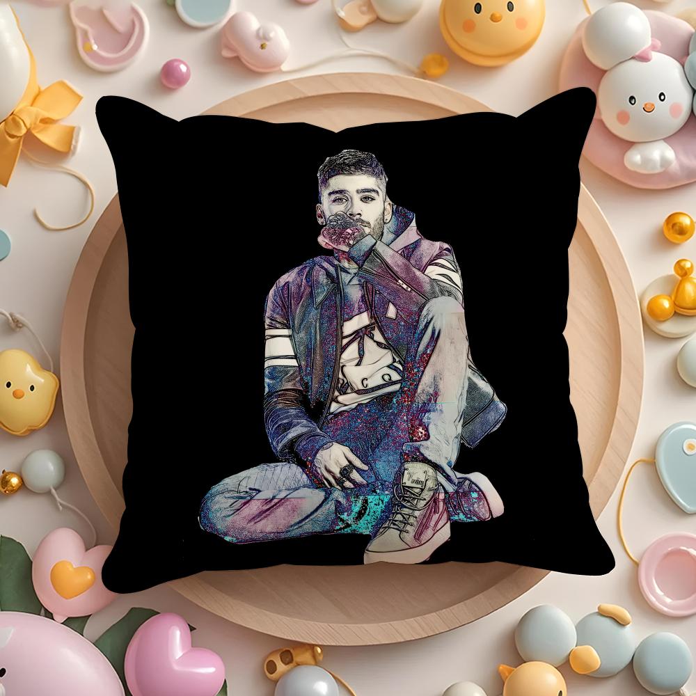 Z-Zayn M-Malik Singer Cushion Cover Plush Fabric Soft Double-Sided Printed Sofa Warm Winter Home Gift Pillow Cover