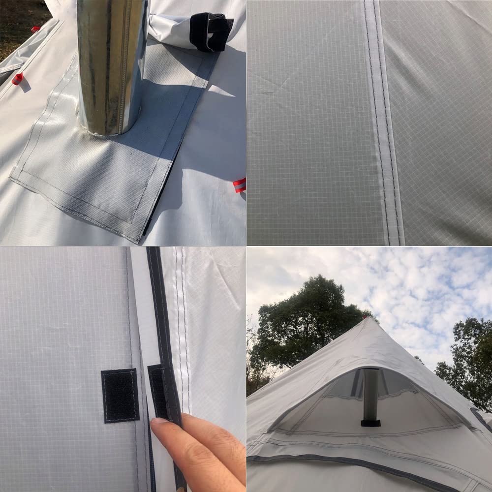 Kadahis One Pole Tent for Ultra Easy to Set Disaster Outdoor Cherry Blossom Sports Mountain with Chimney Hole Guard 3-4 People, Lightweight, 1.46kg,
