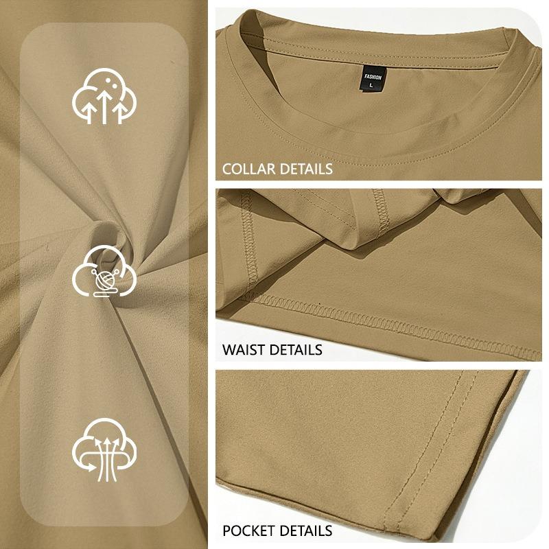 Men Plus Size Solid Color Casual Short Sleeve T Shirt