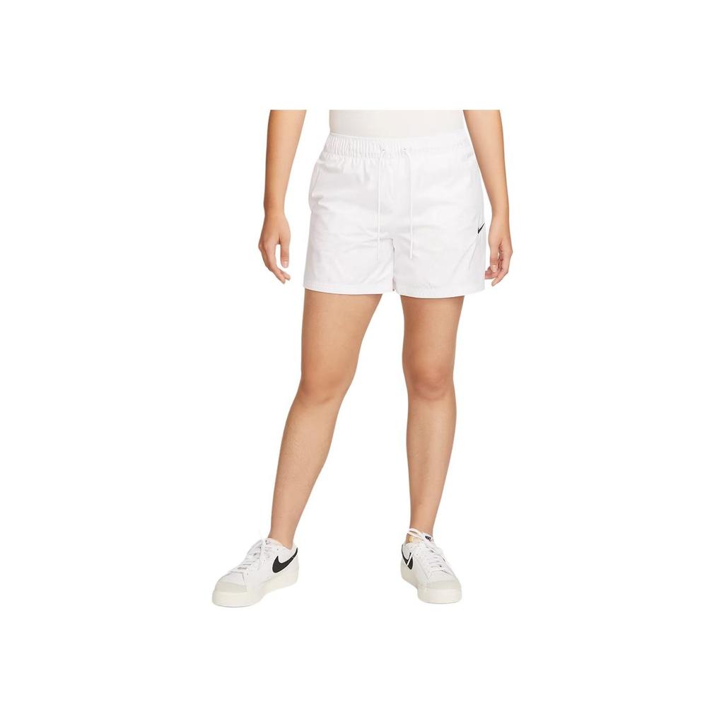 Nike High-Waist Drawstring Shorts With Logo Women Bottoms White DM6761-100