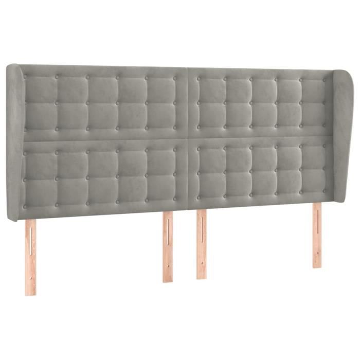 VidaXL Headboard with Ears Light Grey 203x23x118-128 Cm Velvet3118456