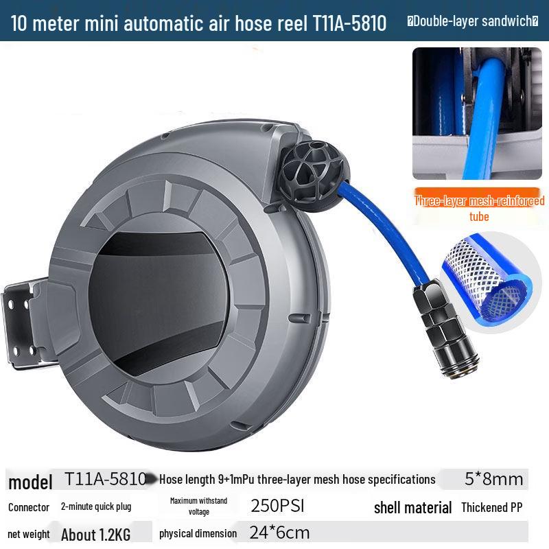Mini Automatic Air Hose Reel CN plug (adapter included)