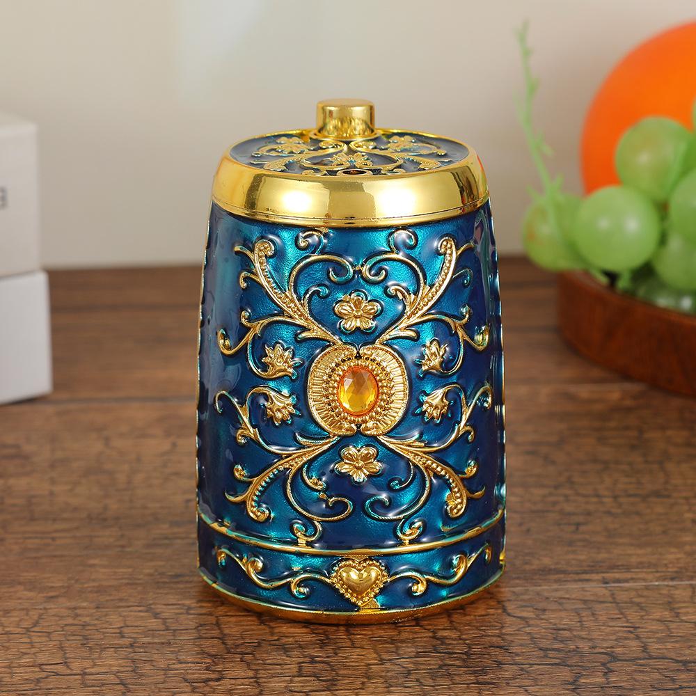 European Style Retro Toothpick Organizer for Home and Kitchen Elegant Toothpick Storage Container with Floral Design