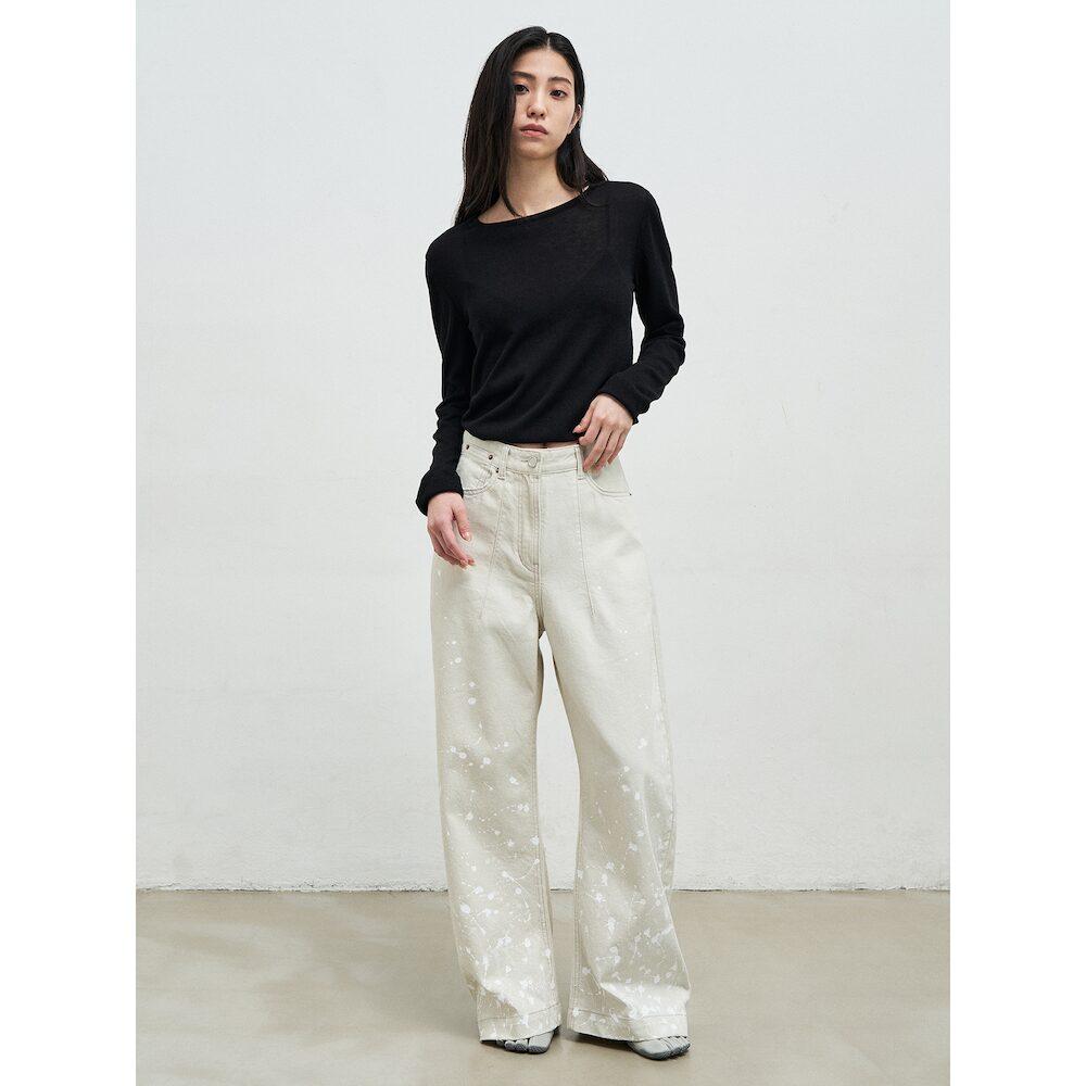 Anggae Back Rushed Pullover Black
