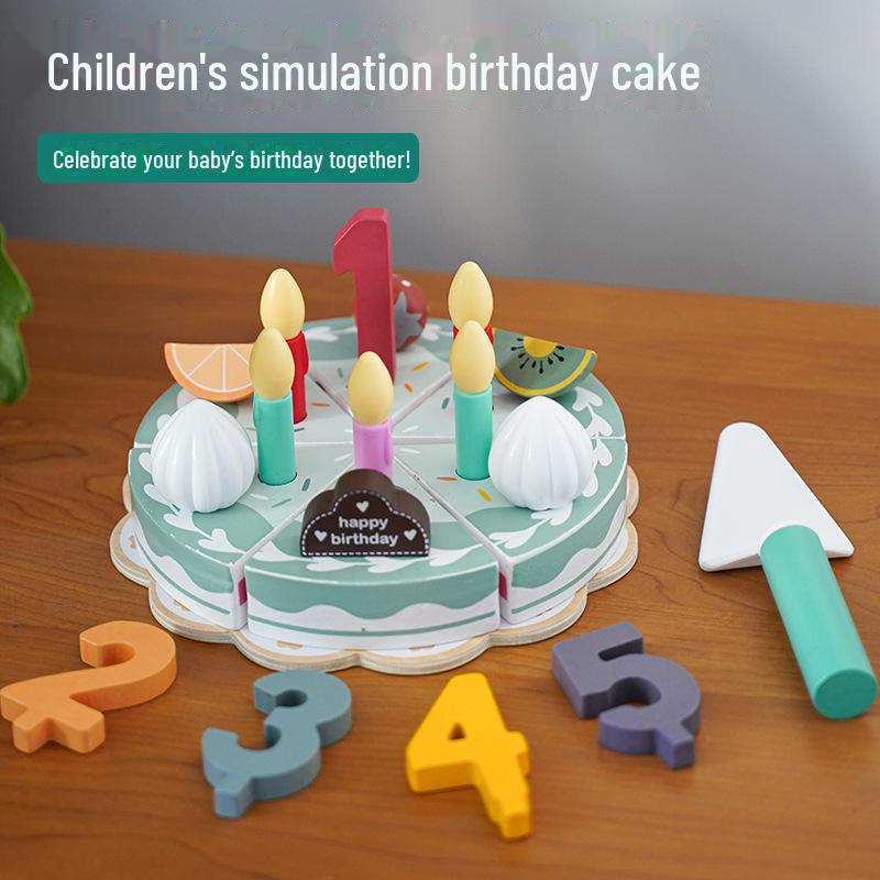 Children's Wooden Tea Party Set with Cutting Toys