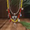 Bohemian Color Rice Beads Beaded Necklace Ethnic Style Fish Bone Flower Triangle Hang Tag Item Jewelry