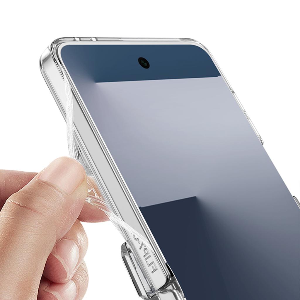 Suitable for Samsung Flip7 Transparent Tpu Mobile Phone Case Without Yellowing Airbag Rotation Shaft Full Cover Magnetic Suction Rotating Bracket