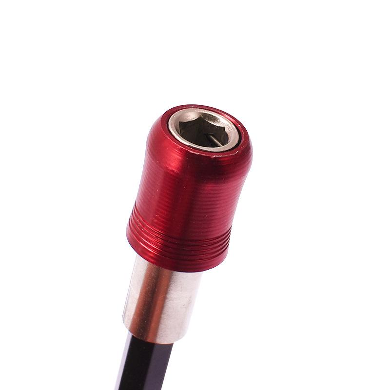 3-Piece Red Quick-Release Self-Locking Hex Shank Magnetic Screwdriver Extension Adapter Set