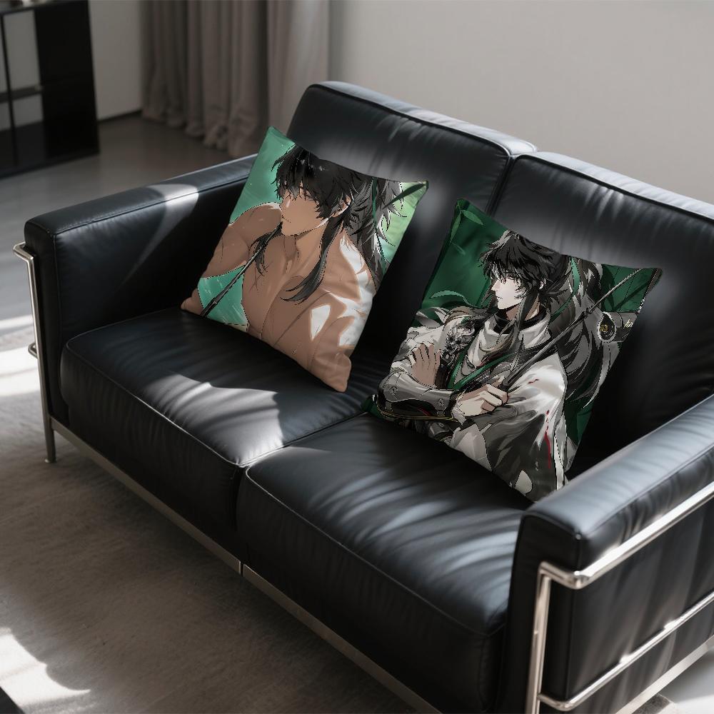 Game Wuthering Waves Qiuyuan cushion cover Square Sofa Cushion Cover Casual Skin-Friendly Comfortable Pillow Cover