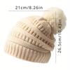 Fashion Knit Slouchy Beanie for Women Thick Baggy Hat Faux Fur Pompom Winter Hat