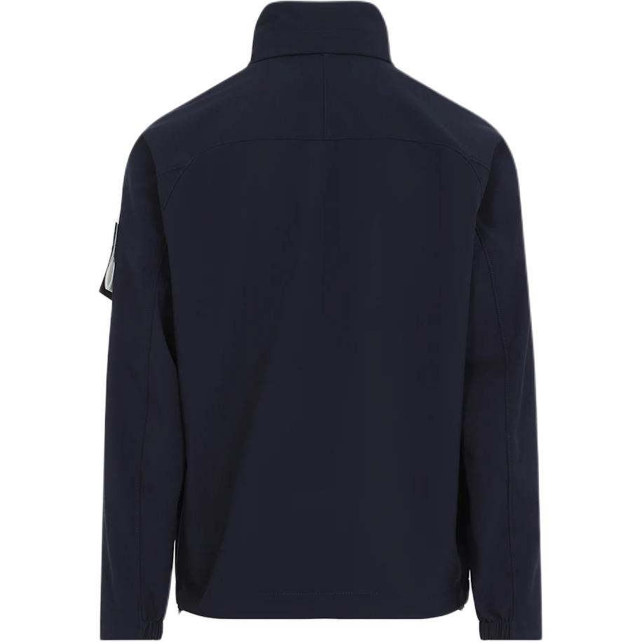 Stone Island Ss25 Zip Logo Stand Collar Long Sleeve Jacket Men jackets Blue K1S154100010S0A22-V0020