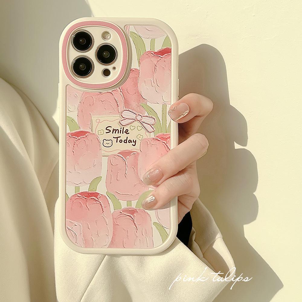 Oil Painting Flowers Iphone16 Suitable for 15pro Max IPhone Case 12 Women 11 Set 14 Matte 13X