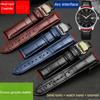 Genuine Leather Watch Band Arc Interface Male   Watch Strap Butterfly Clasp for Rossini Jaeger-LeCoultre 18mm 20mm 22mm