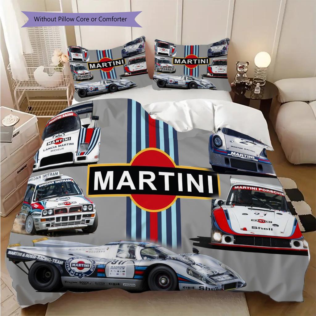 Martini Stripes Elegance Three-piece set (1 * duvet cover + 2 * pillowcase, without core) 2D Flat Christmas birthday gift Duvet cover and pillowcase
