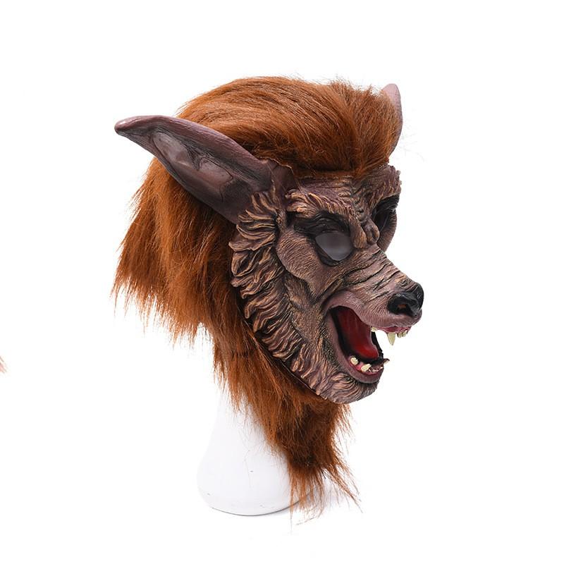 Halloween Cosplay Wolf Mask Gloves Set Latex Animal Head Costume Party