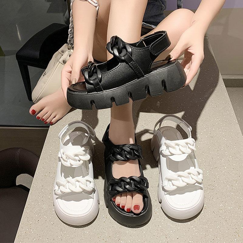 

Wedge heel sandals women s summer small man 2025 new wedding dress artifact muffin shoes sports thick sole heightening Roman shoes 35