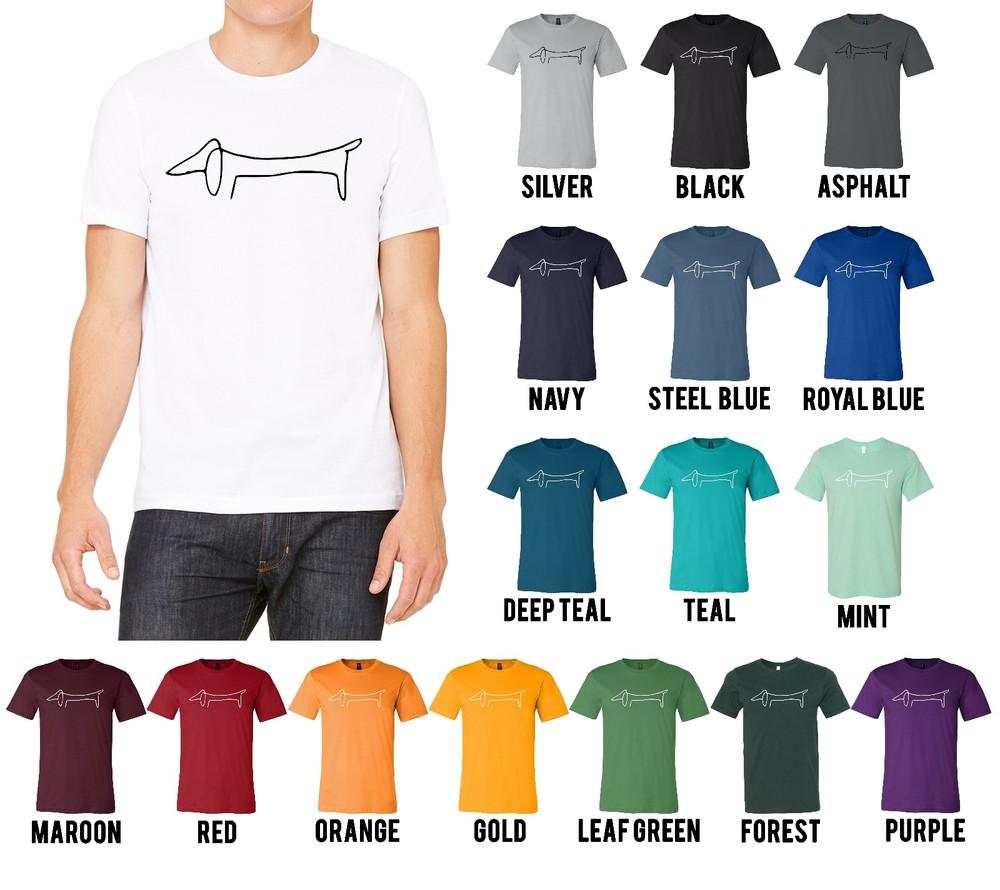 Pablo Picasso Dachshund Drawing Wiener Dog Bella+Canvas Shirt QUALITY & SOFT Unisex T-Shirt